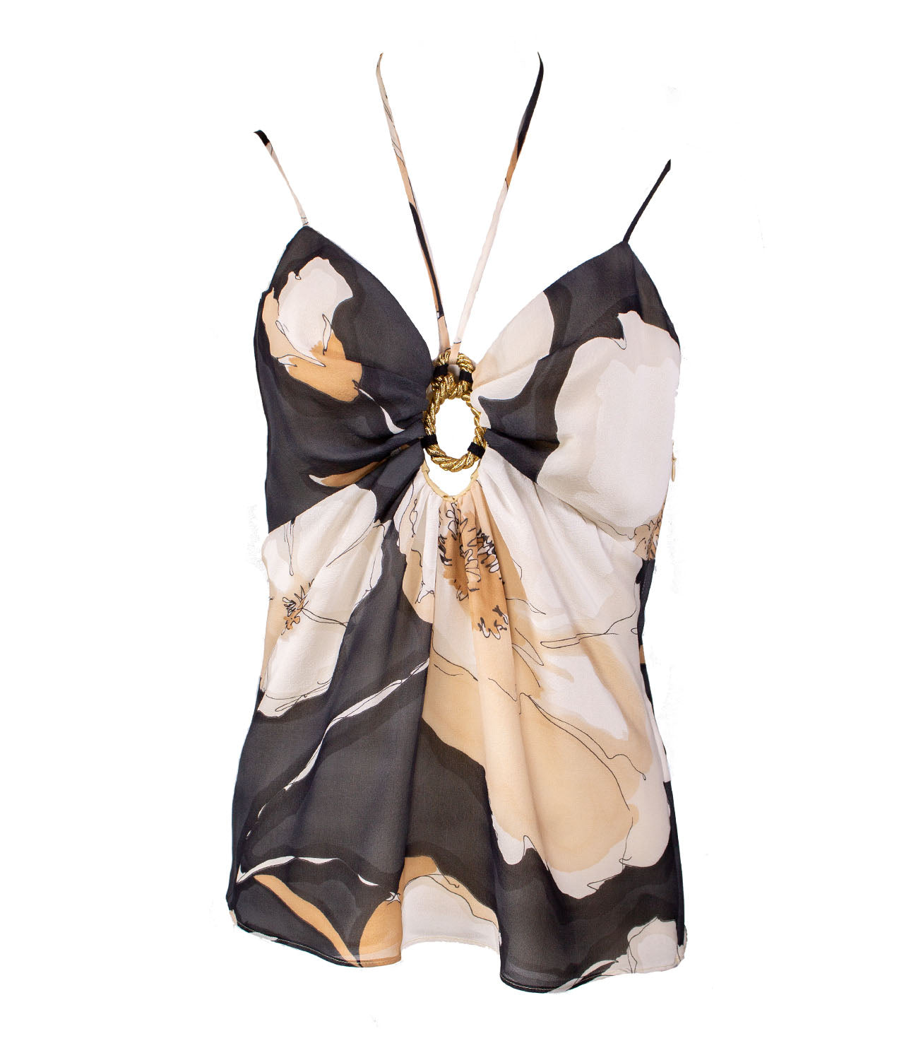 Marlys Μεταξωτό Top 100% Μετάξι με Φλοράλ Σχέδιο - Κομψό και Αέρινο image 1