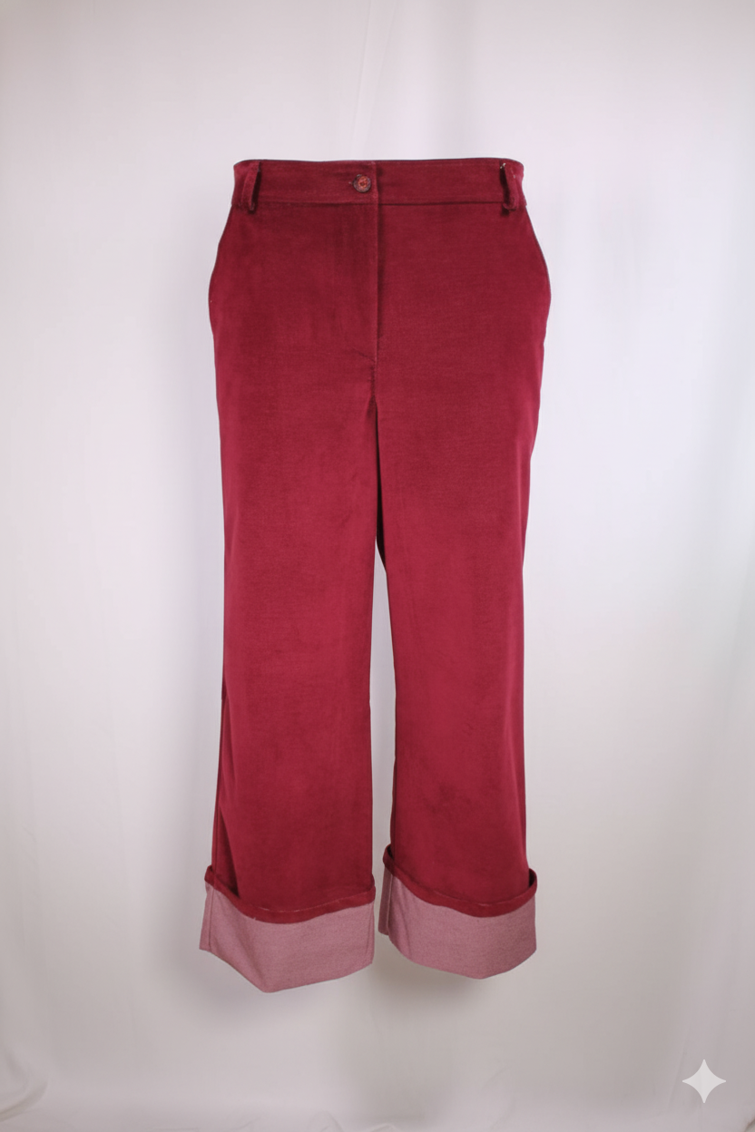 ETICI Women's Bordeaux Corduroy Pants