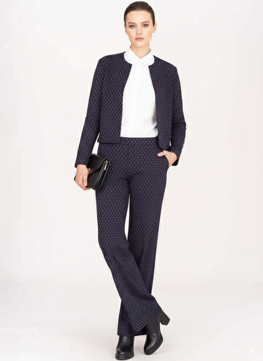 Fusioni Μωβ Κοντό Γυναικείο Σακάκι