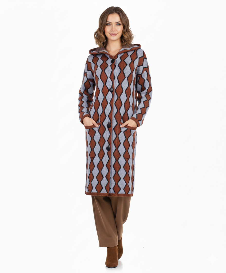 No Name Women's Coat with Geometric Designs