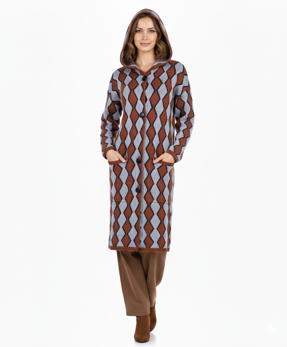No Name Women's Coat with Geometric Designs