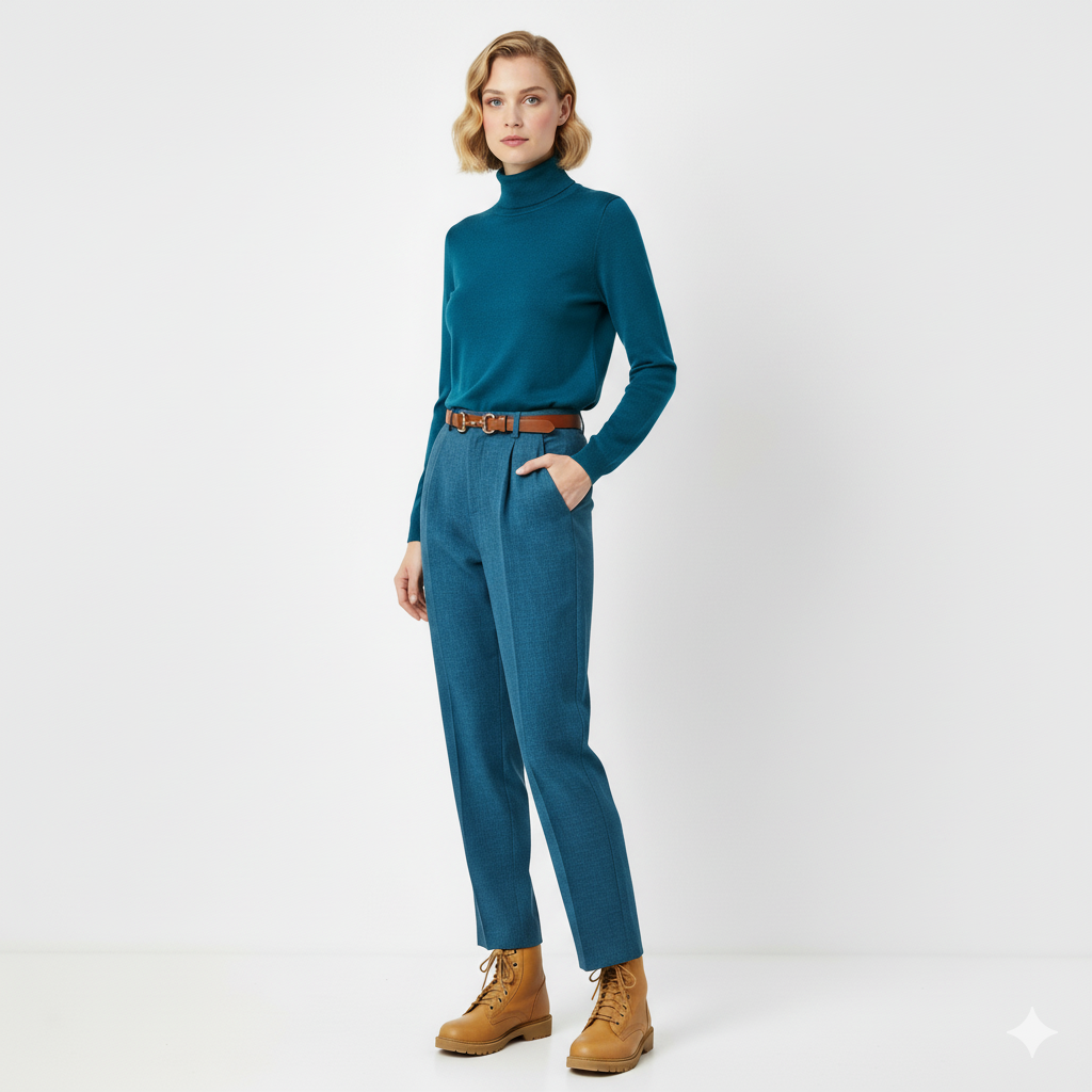 ETICI Women's Petrol Straight Pants