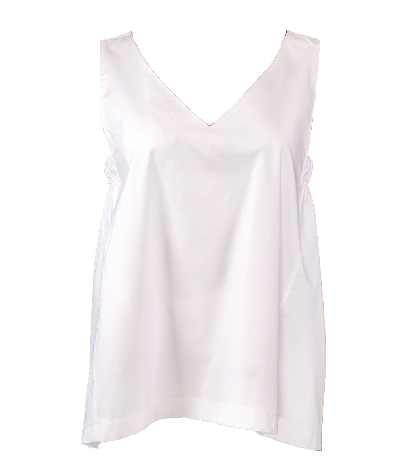 ETICI Γυναικεία Αμάνικη Πορτοκαλί Μπλούζα με V Λαιμόκοψη από 100% Βαμβάκι image 3