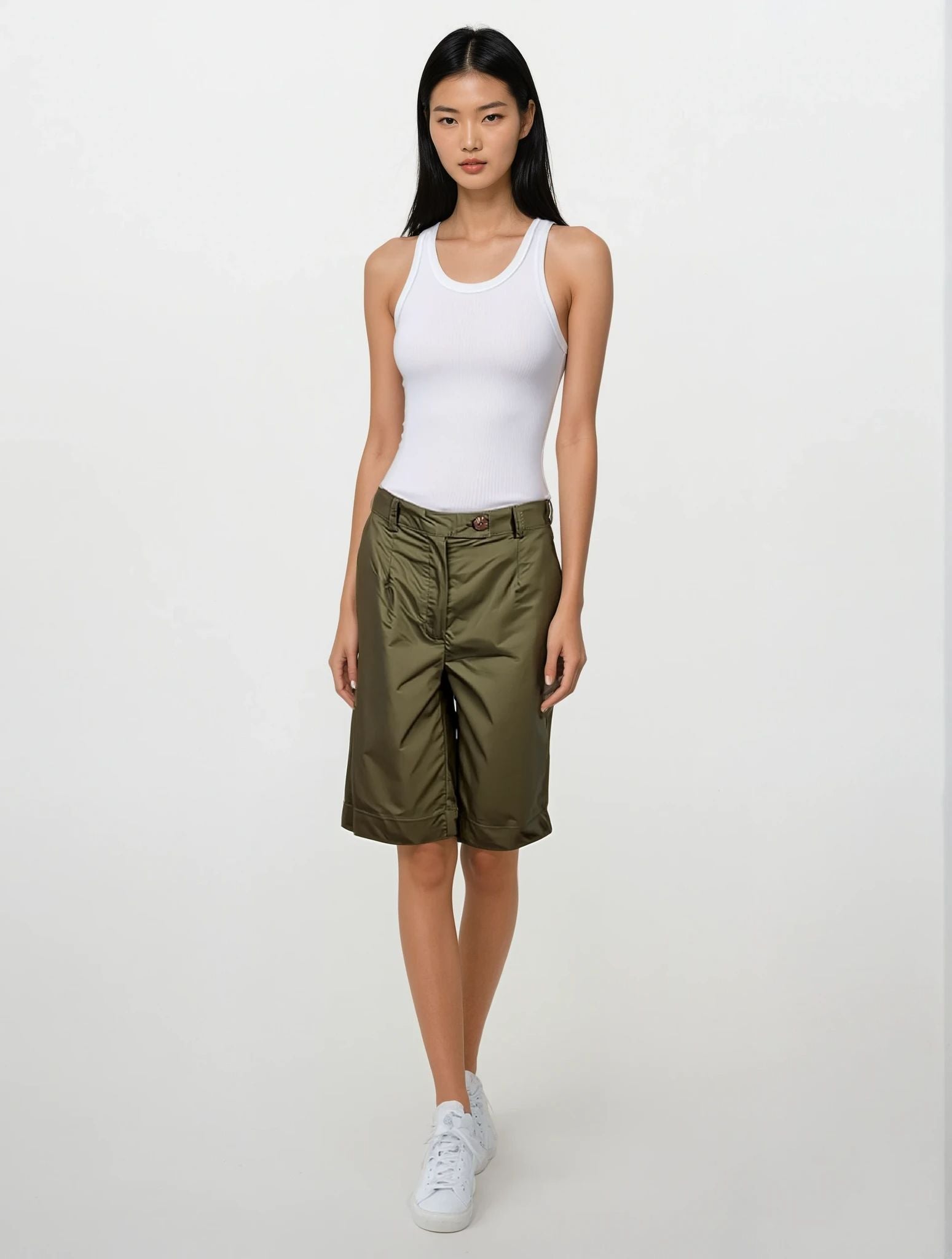 ETICI Λαδί Βαμβακερή Βερμούδα με Κλασική Γραμμή image 0