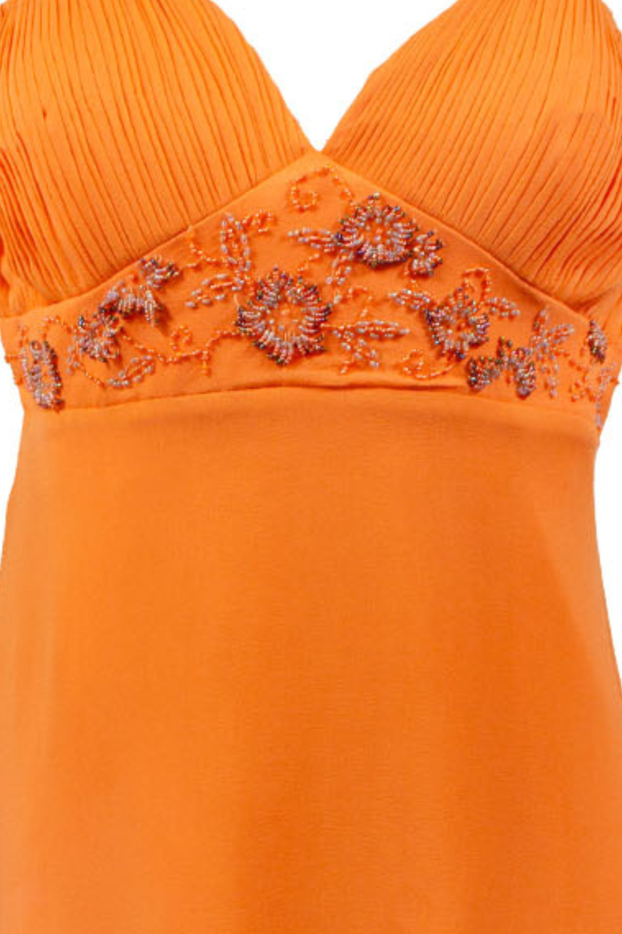 Carlo Pignatelli Φόρεμα Βραδινό Μεταξωτό Πορτοκαλί με Πασμίνα image 2