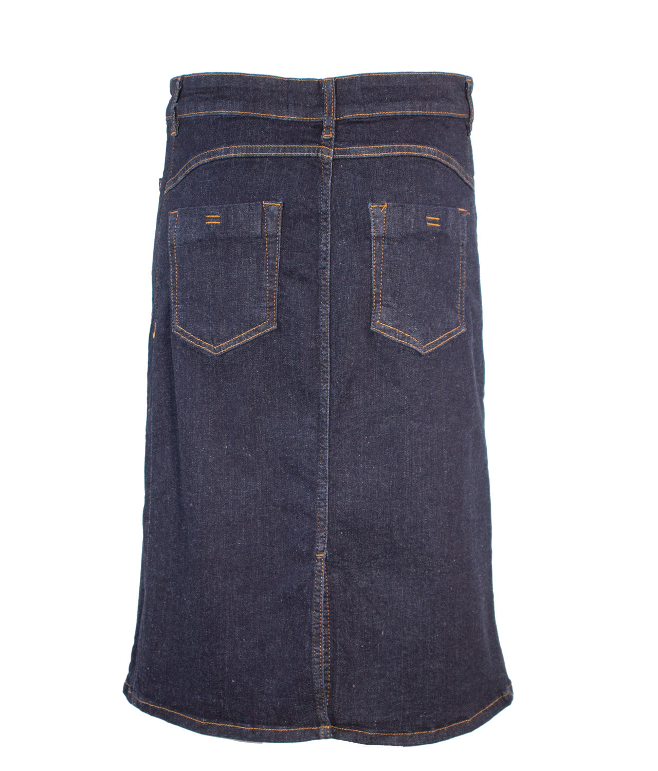 Elena Miro Μπλε Denim Φούστα με Κλασική Γραμμή image 2