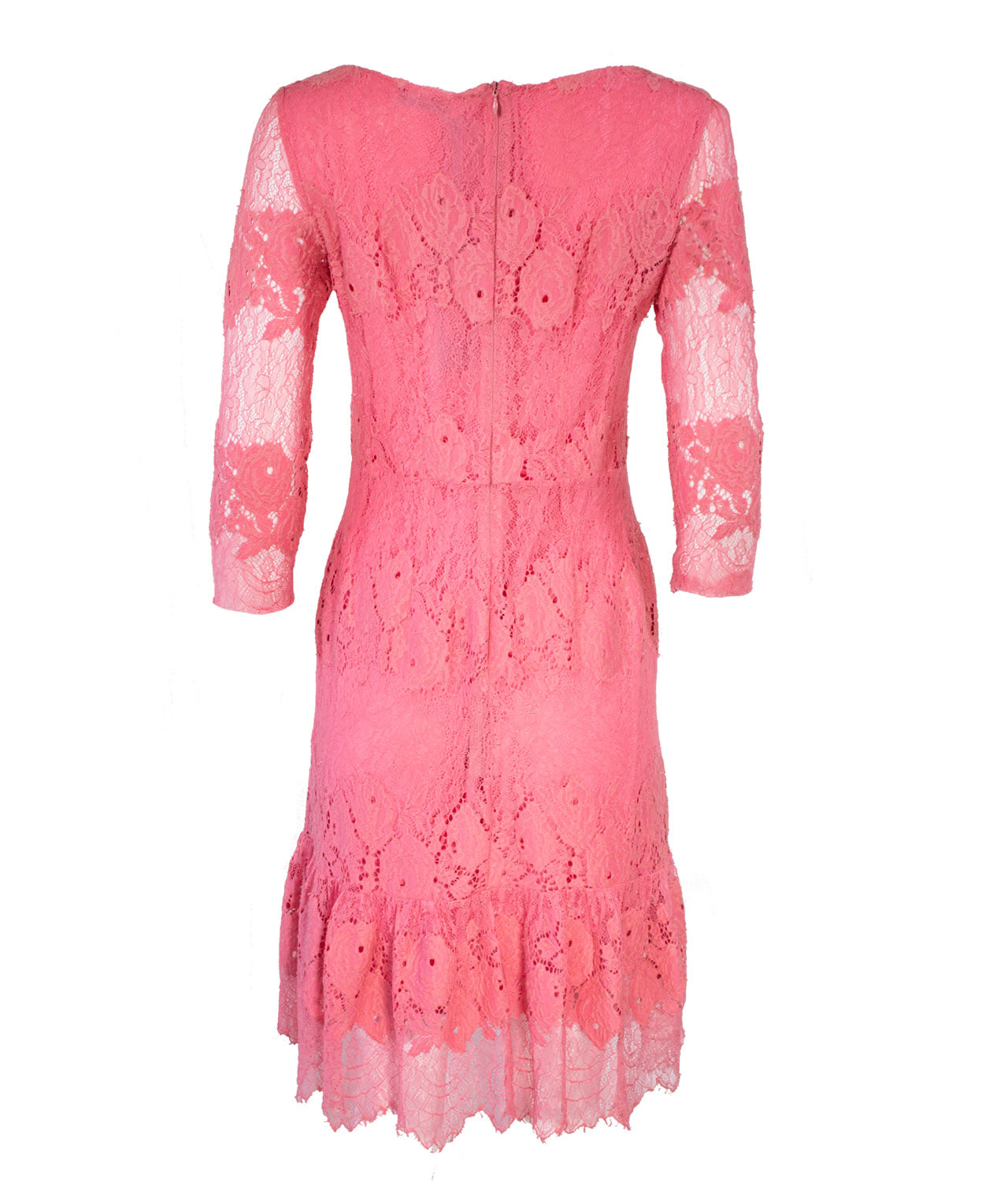 Anna Rachele Ροζ Δαντελένιο Midi Φόρεμα με Μανίκι 3/4 image 2