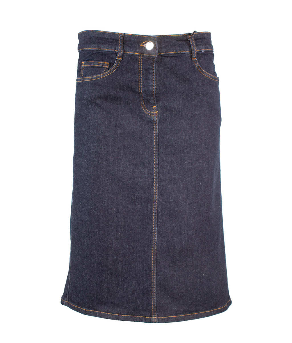 Elena Miro Μπλε Denim Φούστα με Κλασική Γραμμή image 1
