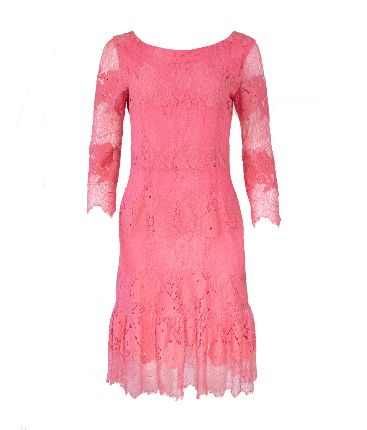 Anna Rachele Ροζ Δαντελένιο Midi Φόρεμα με Μανίκι 3/4 image 1