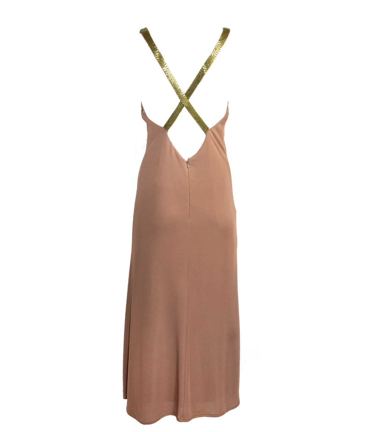 Marlys Φόρεμα Μακρύ Καφέ με Λαμπερή Λεπτομέρεια image 2