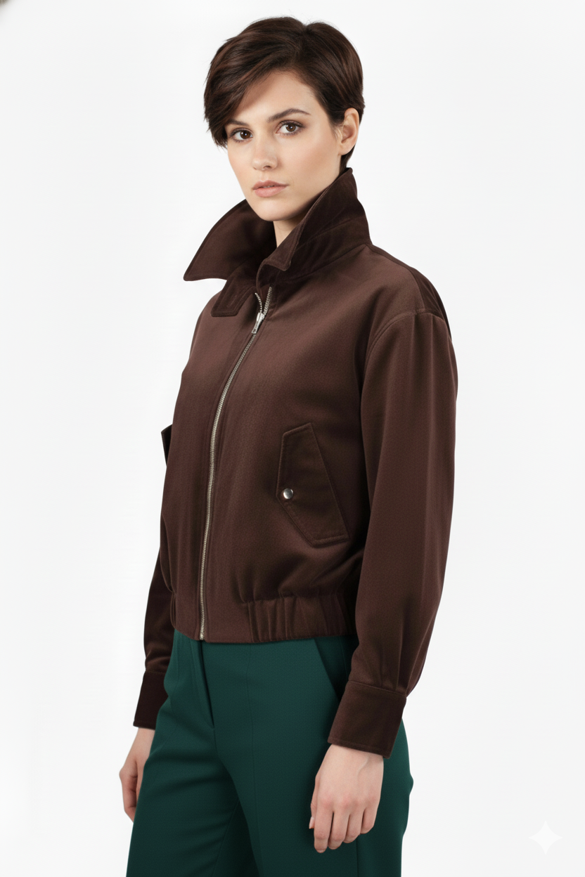 ETICI Κοντό Καφέ Μπουφάν