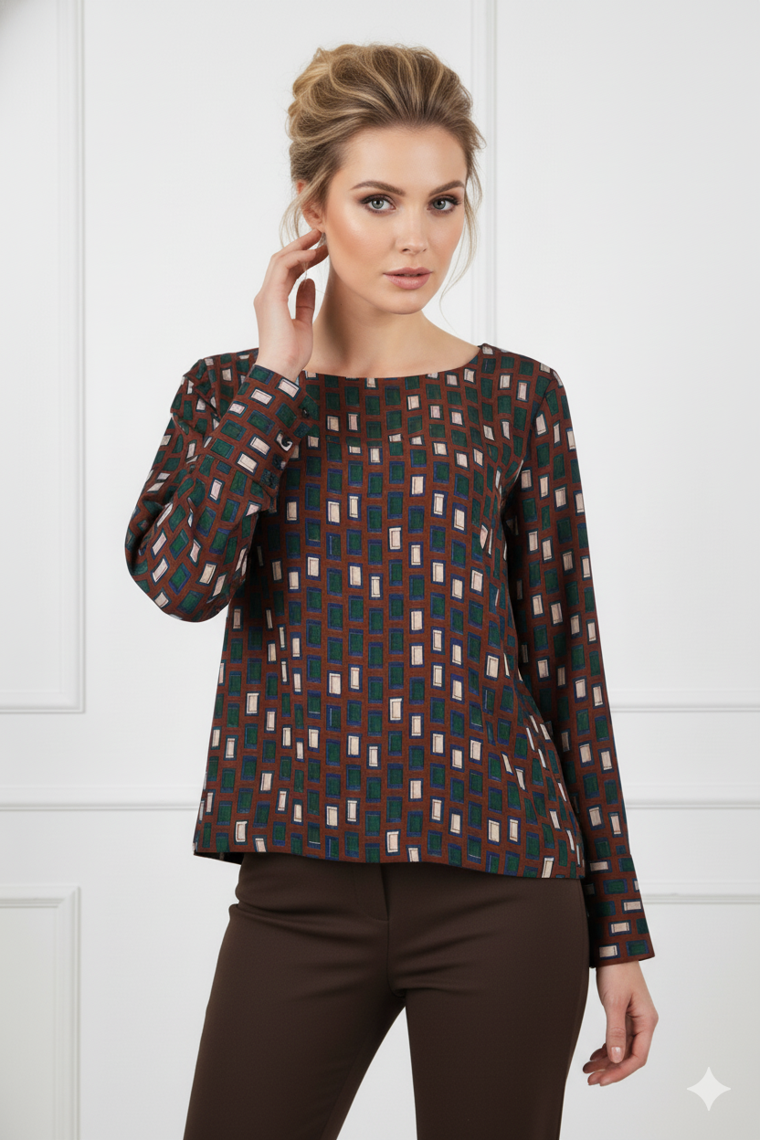 Fusioni Printed Blouse