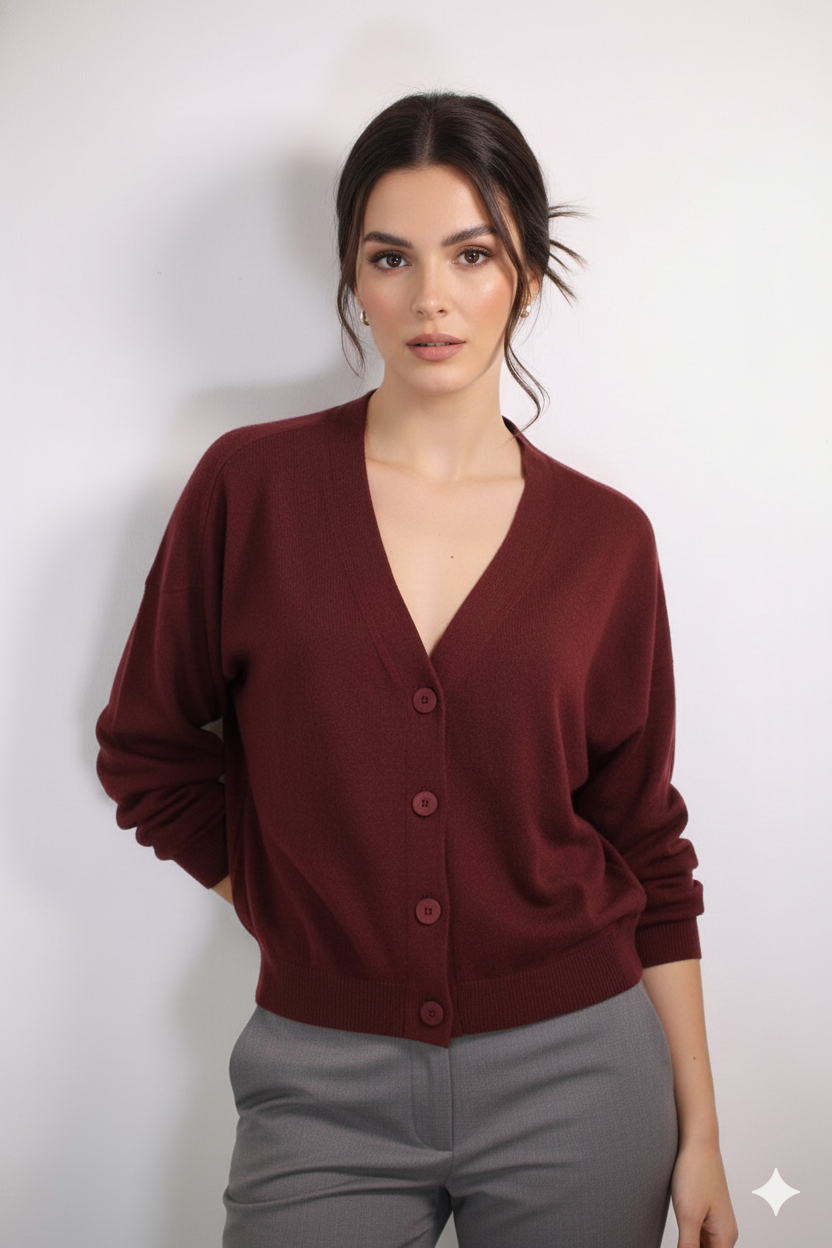 NIU Γυναικεία Μπορντώ Ζακέτα