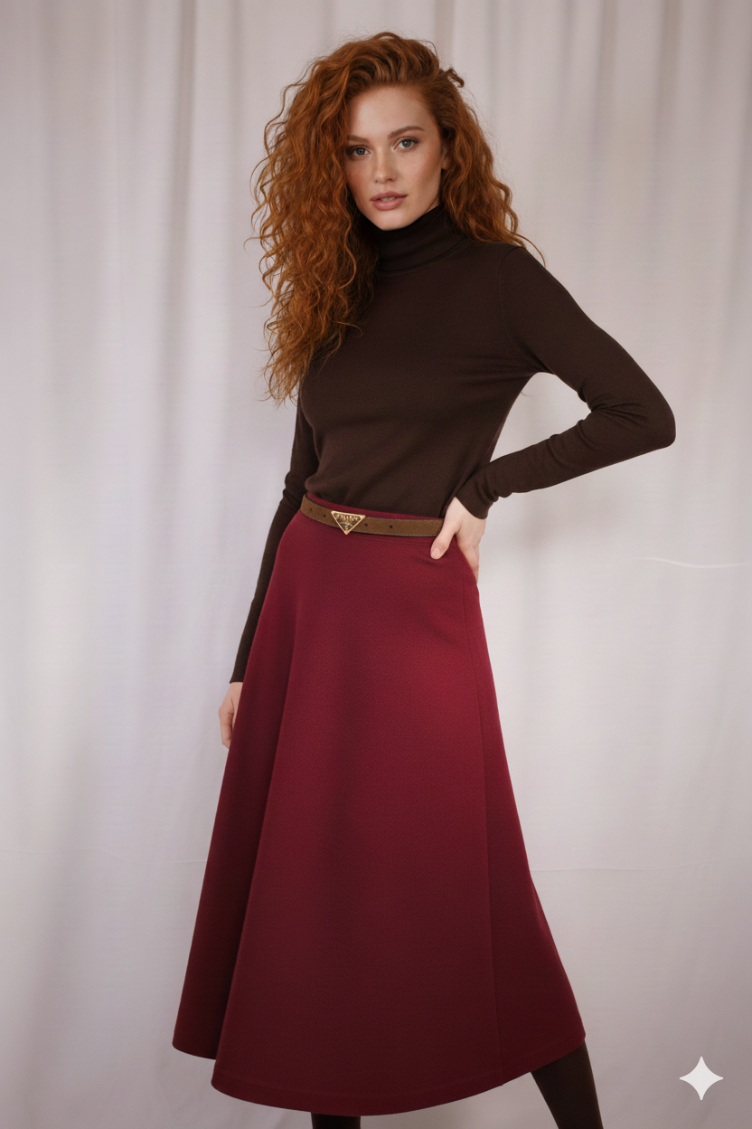 NIU Γυναικεία Μπορντώ Φούστα - Κομψότητα & Θηλυκότητα