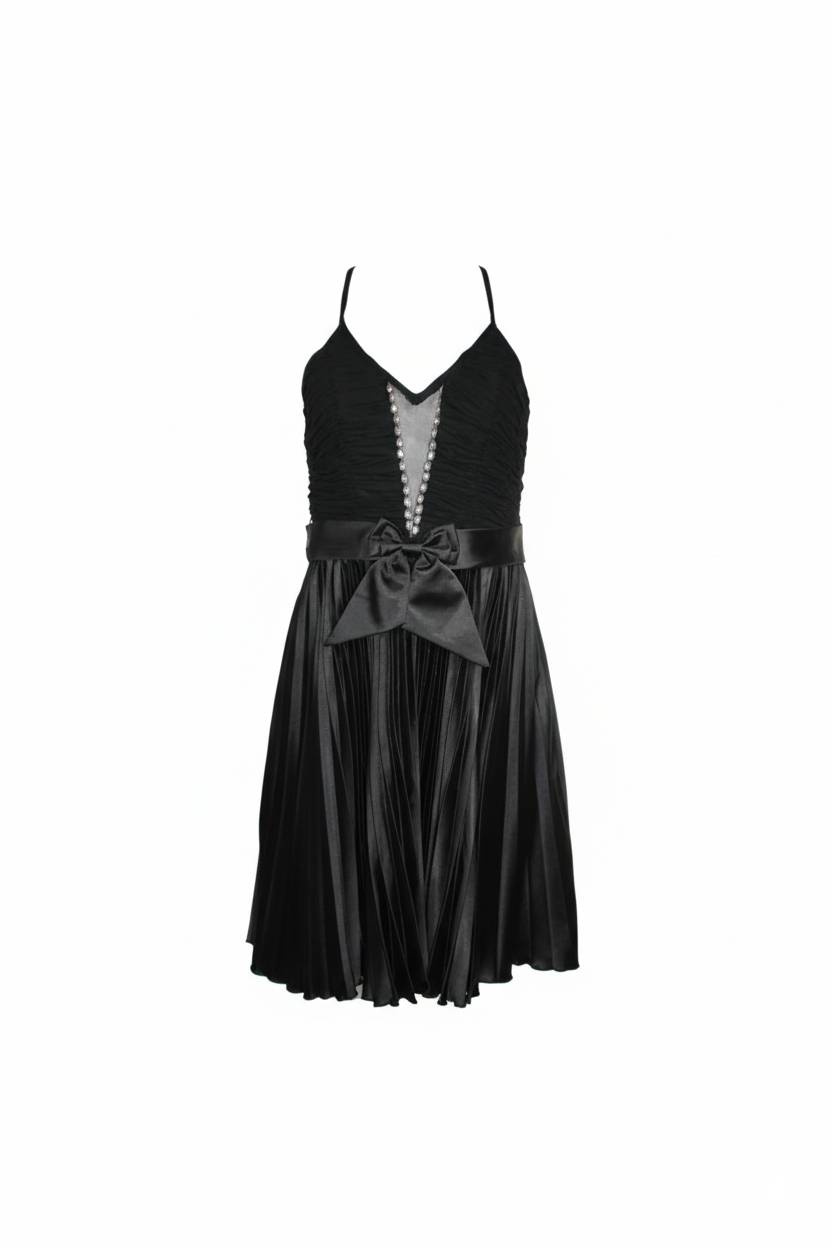 Ferretti Γυναικείο Μαύρο Βραδινό Φόρεμα με Σατέν Φιόγκο