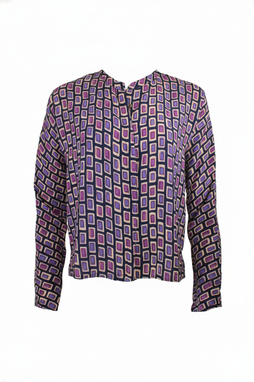 Fusioni Women's Printed Blouse – Elegant Italian Fashion with Style