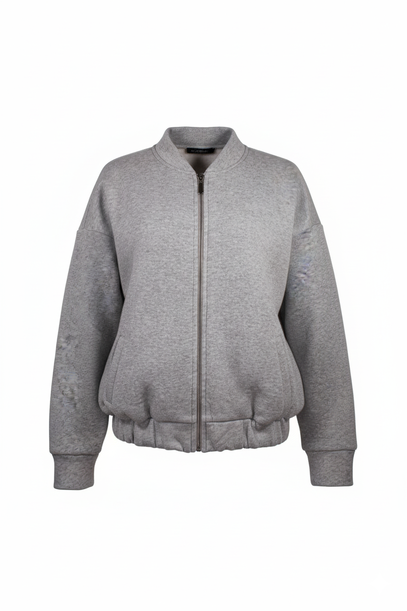 ETICI Women's Gray Zipper Sweatshirt – Comfort &amp; Italian Style