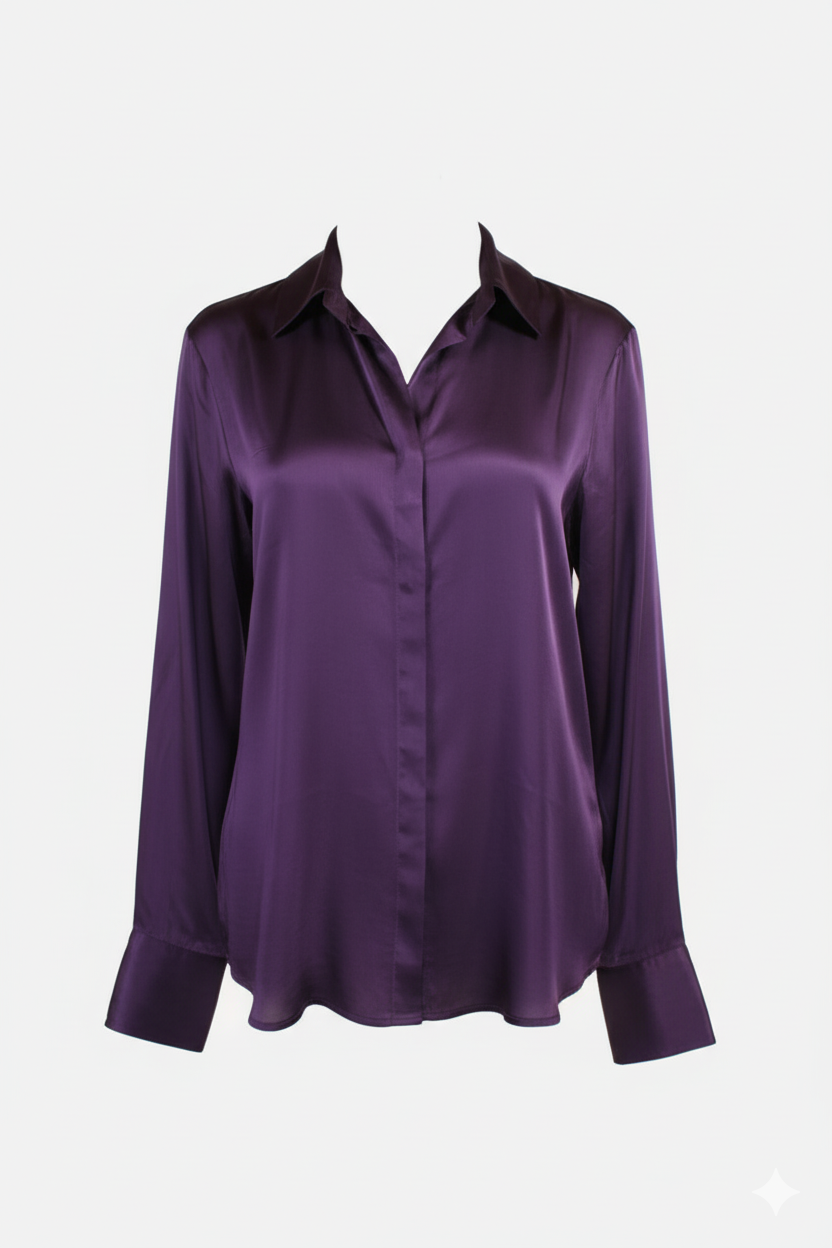 Fusioni Women's Purple Shirt – Elegant Italian Shirt for Every Occasion