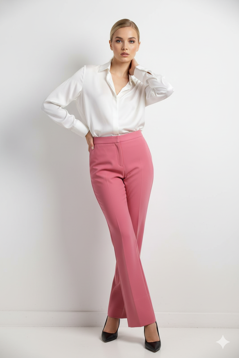 Rachele Παντελόνι Straight Leg | Dusty Rose Ροζ Γυναικείο Παντελόνι