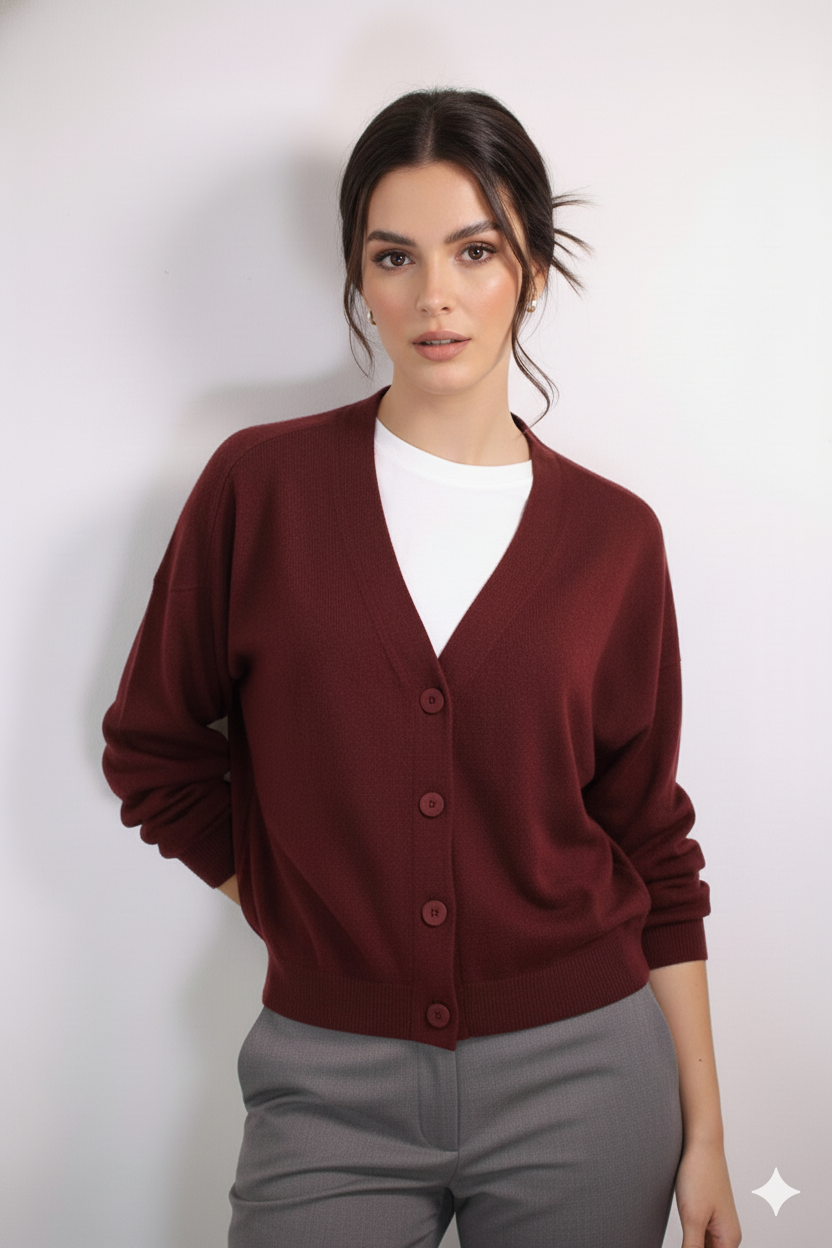 NIU Γυναικεία Μπορντώ Ζακέτα