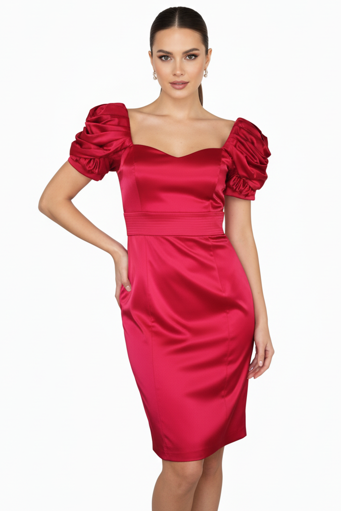 Carlo Pignatelli Γυναικείο Βραδινό Φούξια Σατέν Φόρεμα