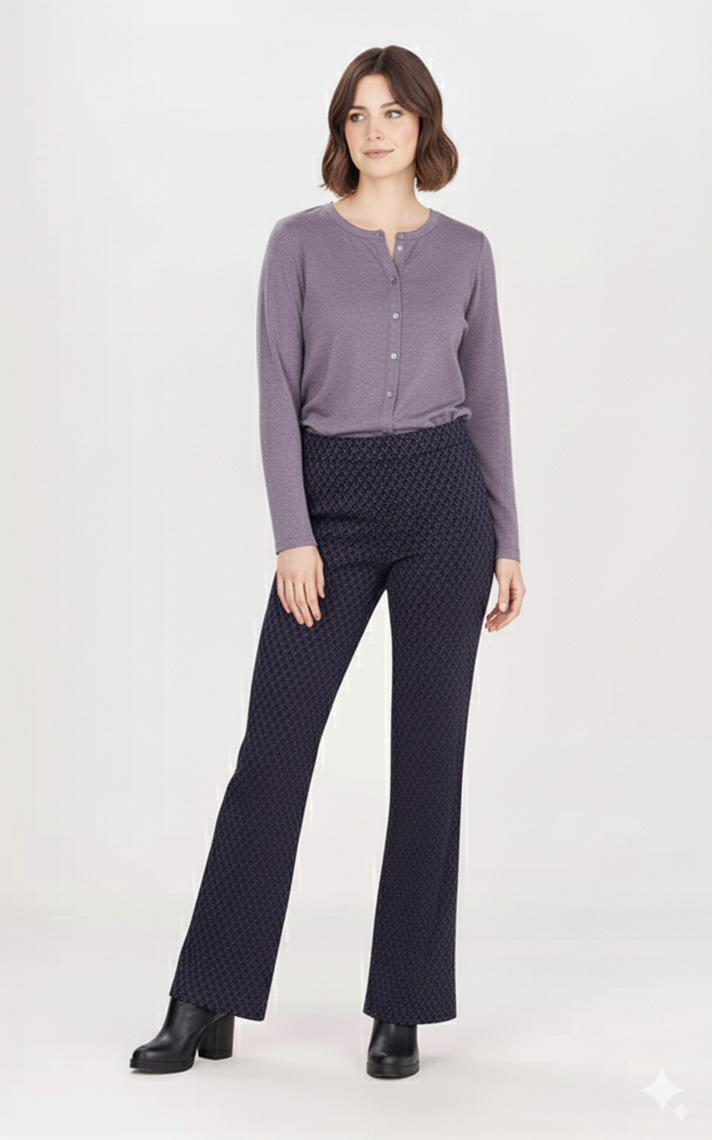 Fusioni Purple Women's Elegant Fit Pants