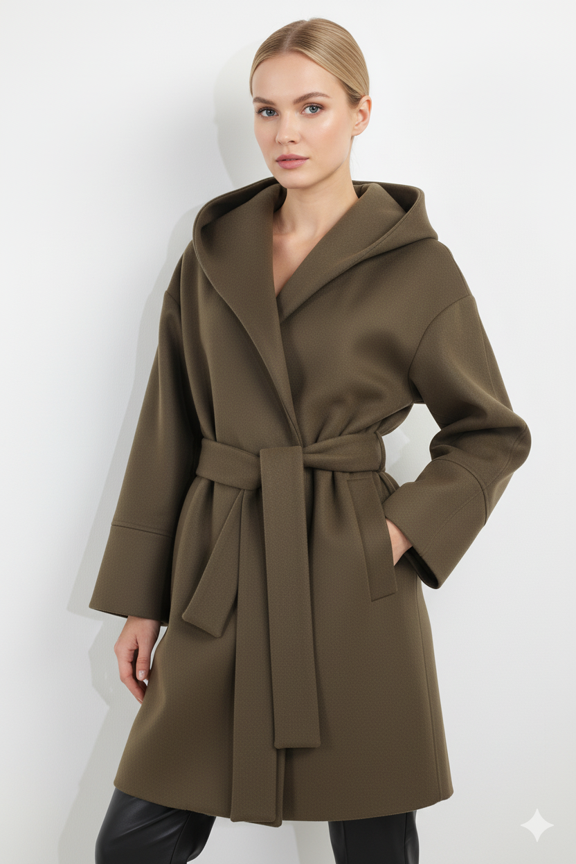 ETICI Women's Olive Coat – Elegant Italian Coat for Every Occasion