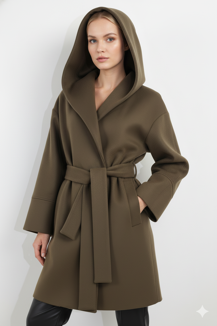ETICI Women's Olive Coat – Elegant Italian Coat for Every Occasion