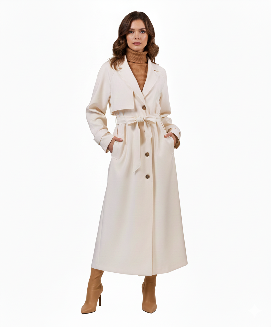 Εtici γυναικεία Off-White Καπαρντίνα