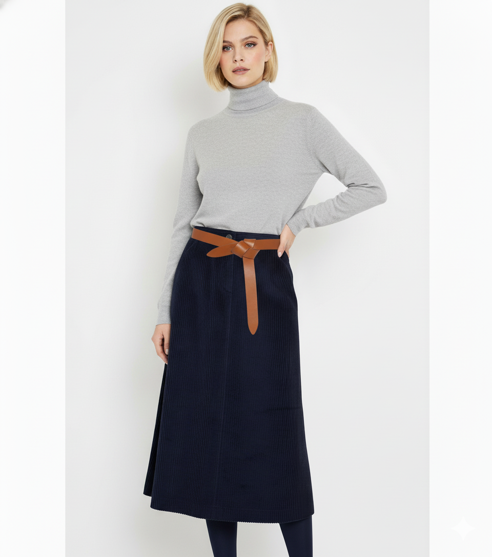 Etici Midi Corduroy Cotton Skirt