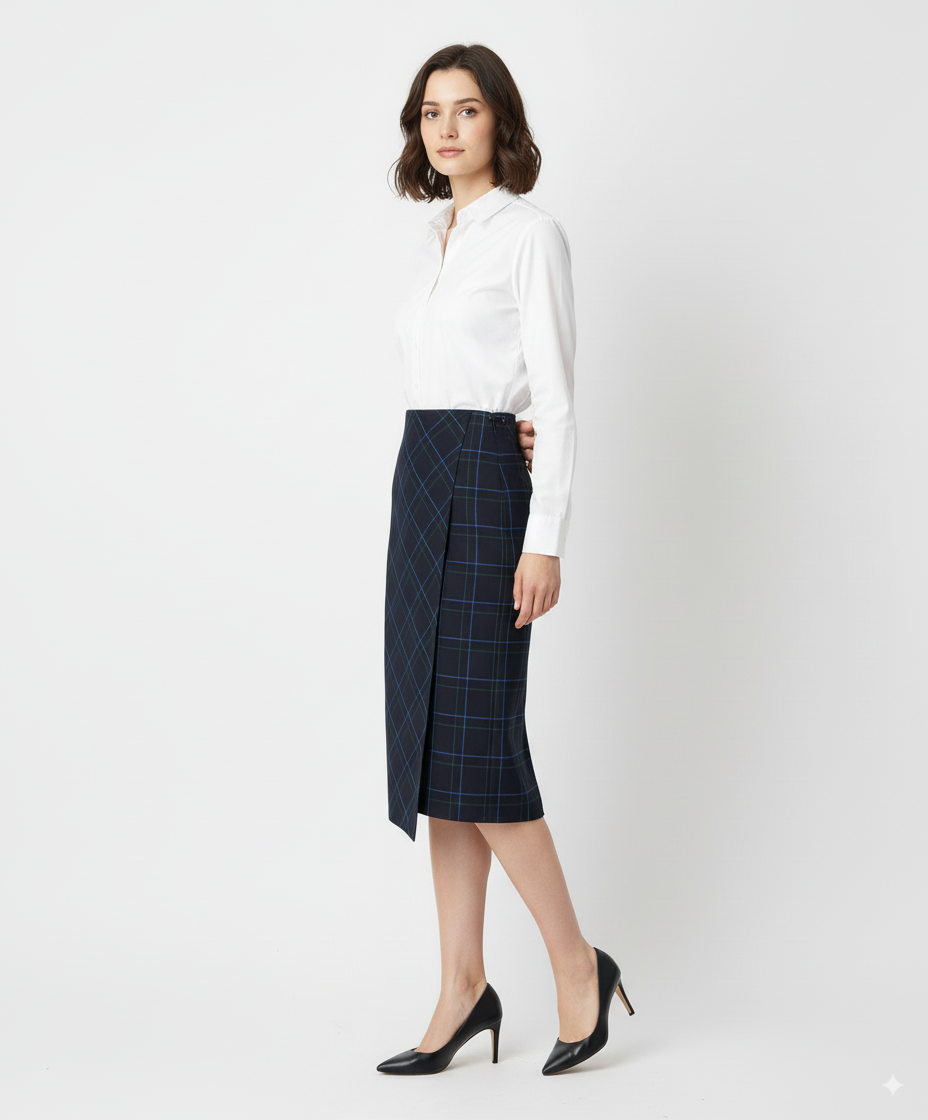 Luisa Viola Check Midi Skirt