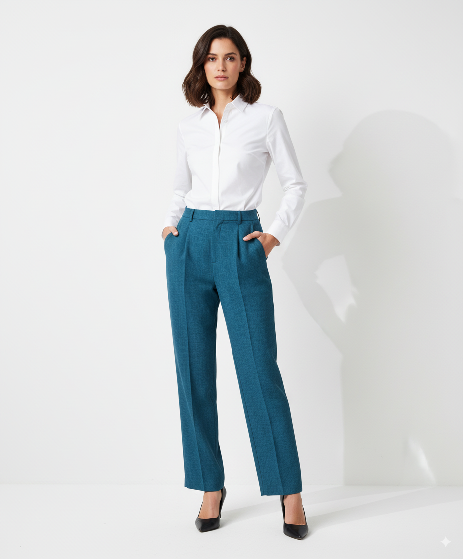 ETICI Women's Petrol Straight Pants