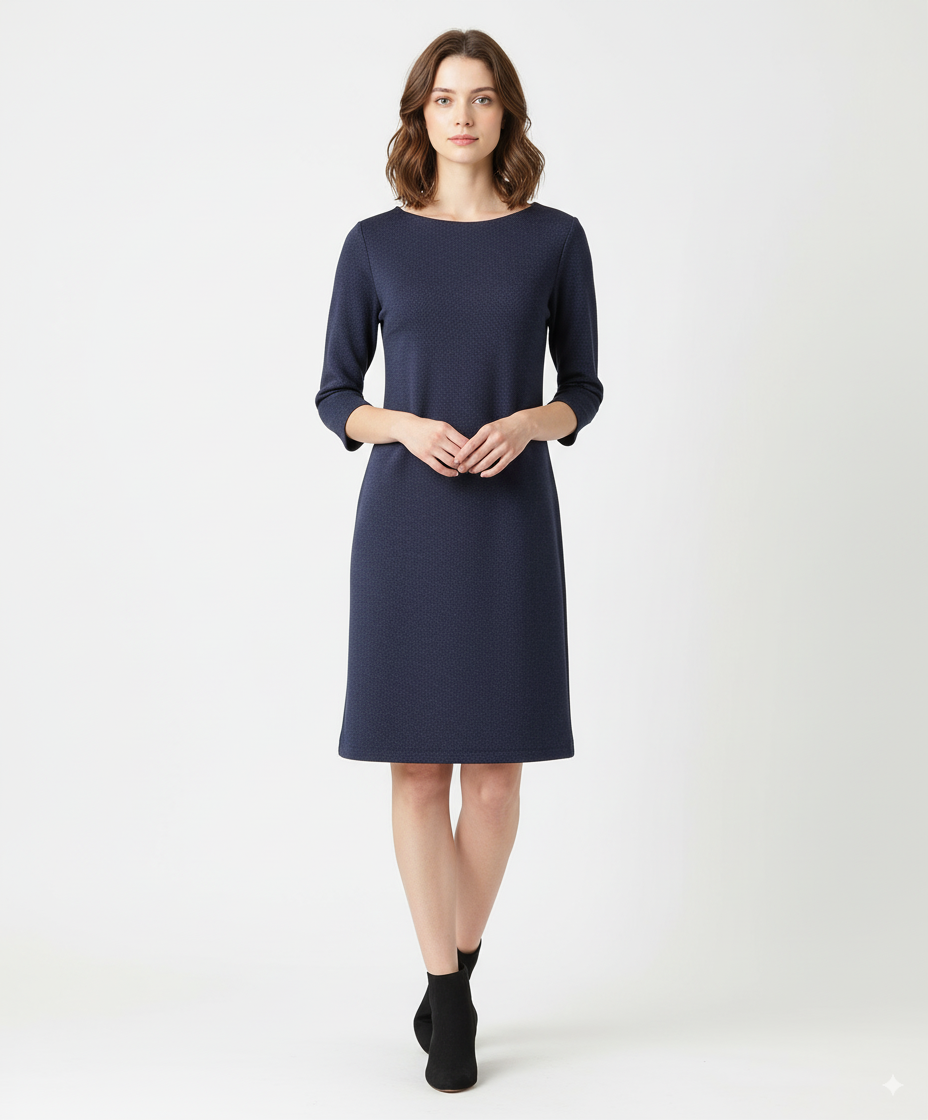Gianni Garniel Women's Blue Wool Jersey Dress