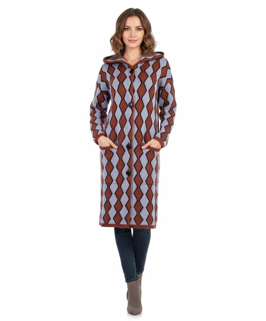 No Name Women's Coat with Geometric Designs
