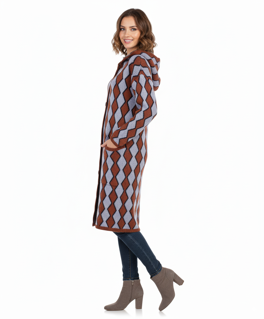 No Name Women's Coat with Geometric Designs