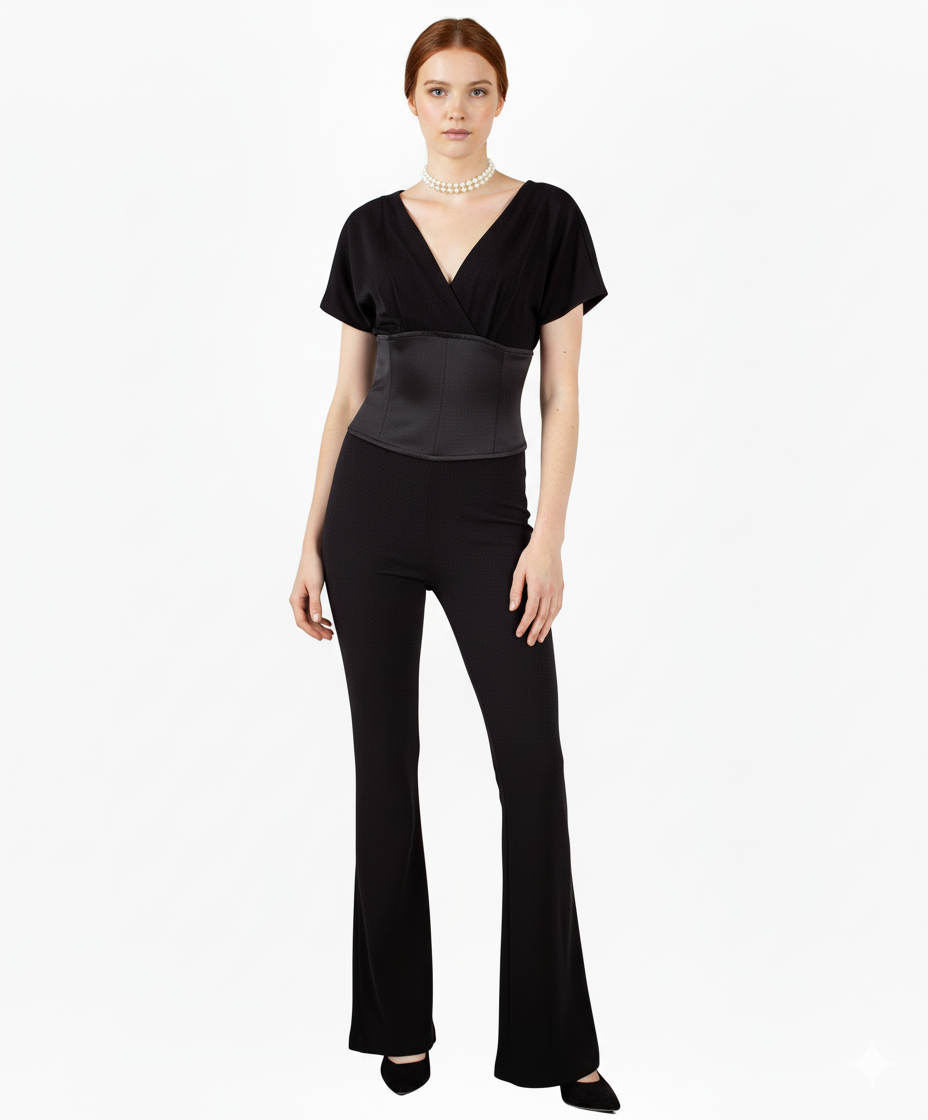 Anna Rachele Black Label One-Piece Evening Black Jumpsuit - Elegant and Chic
