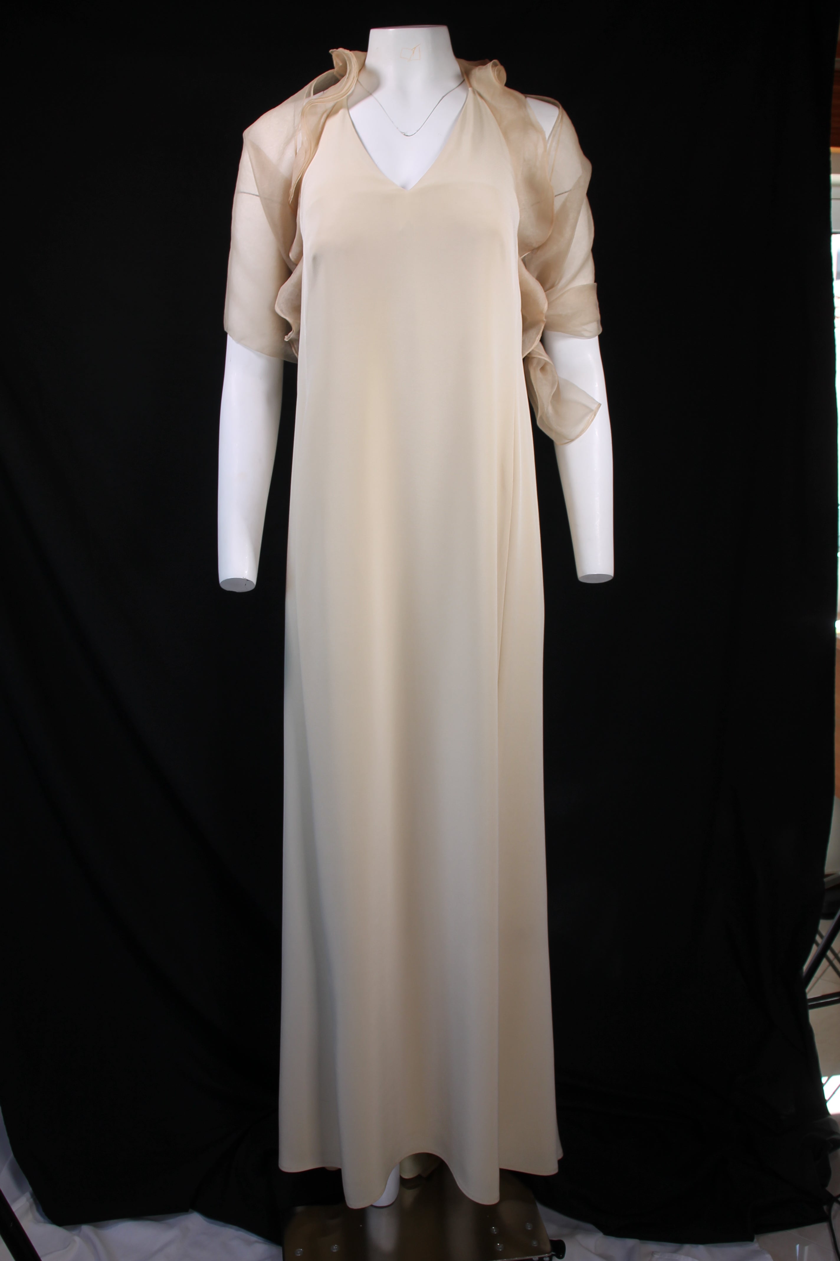 Marco Ferretti Βραδινο Μακρύ Μπεζ Φόρεμα