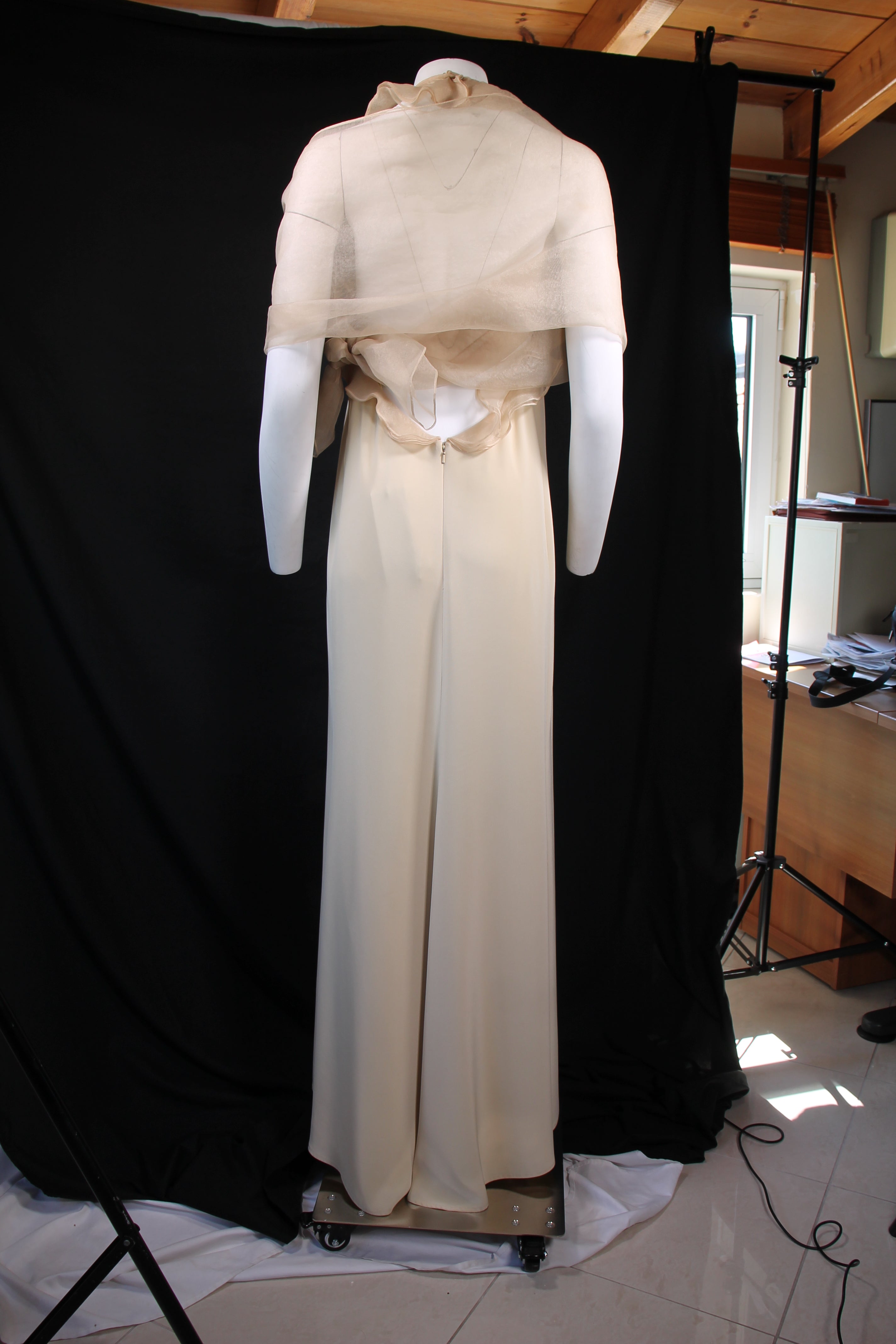 Marco Ferretti Βραδινο Μακρύ Μπεζ Φόρεμα