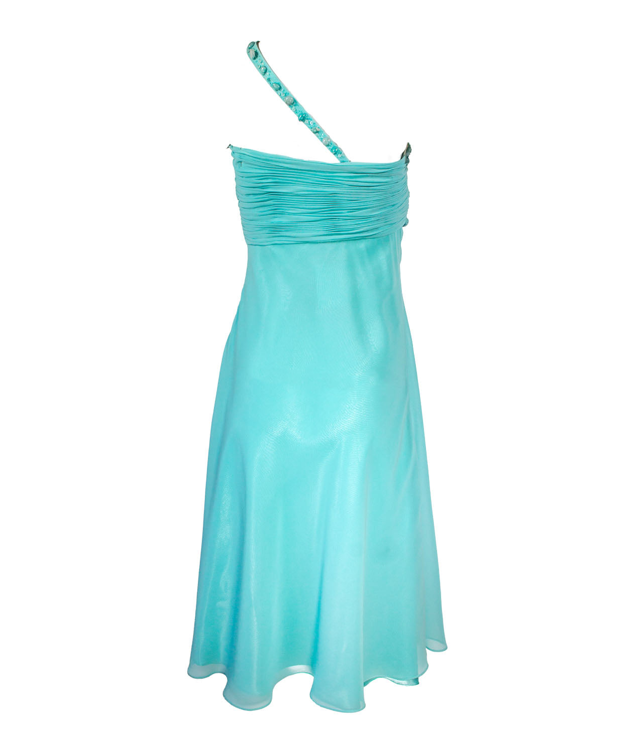 Carlo Pignatelli Φόρεμα Βραδινό Γαλάζιο Midi με Κεντήματα και Ασύμμετρο Δέσιμο image 2