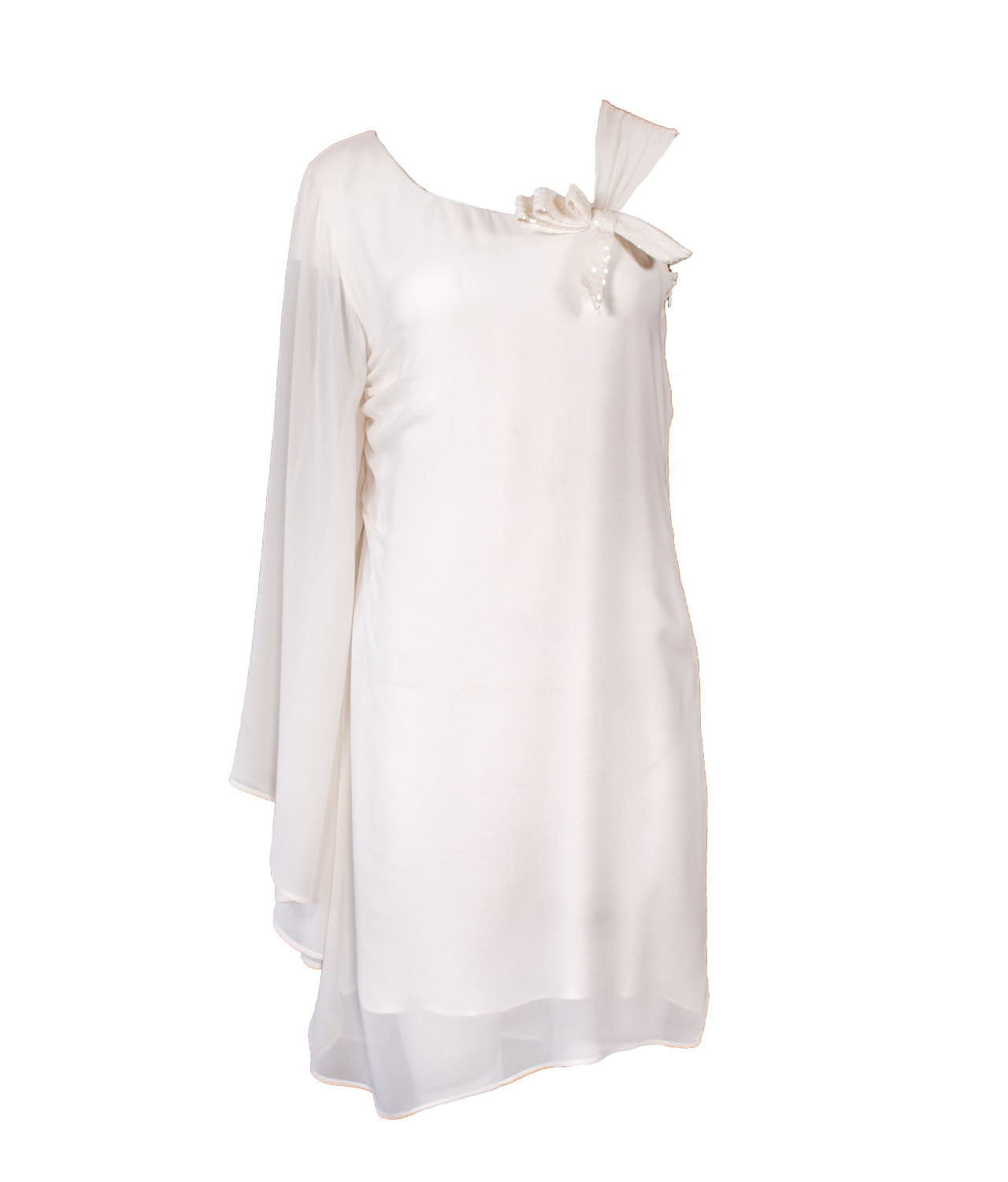 Carlo Pignatelli Βραδινό Λευκό Μεταξωτό Φόρεμα image 1