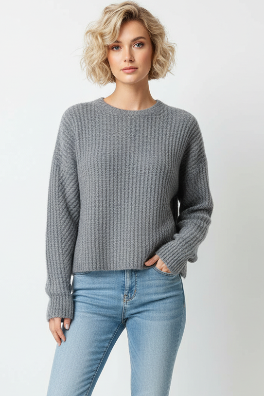 ETICI Γυναικείο Γκρί Πουλόβερ