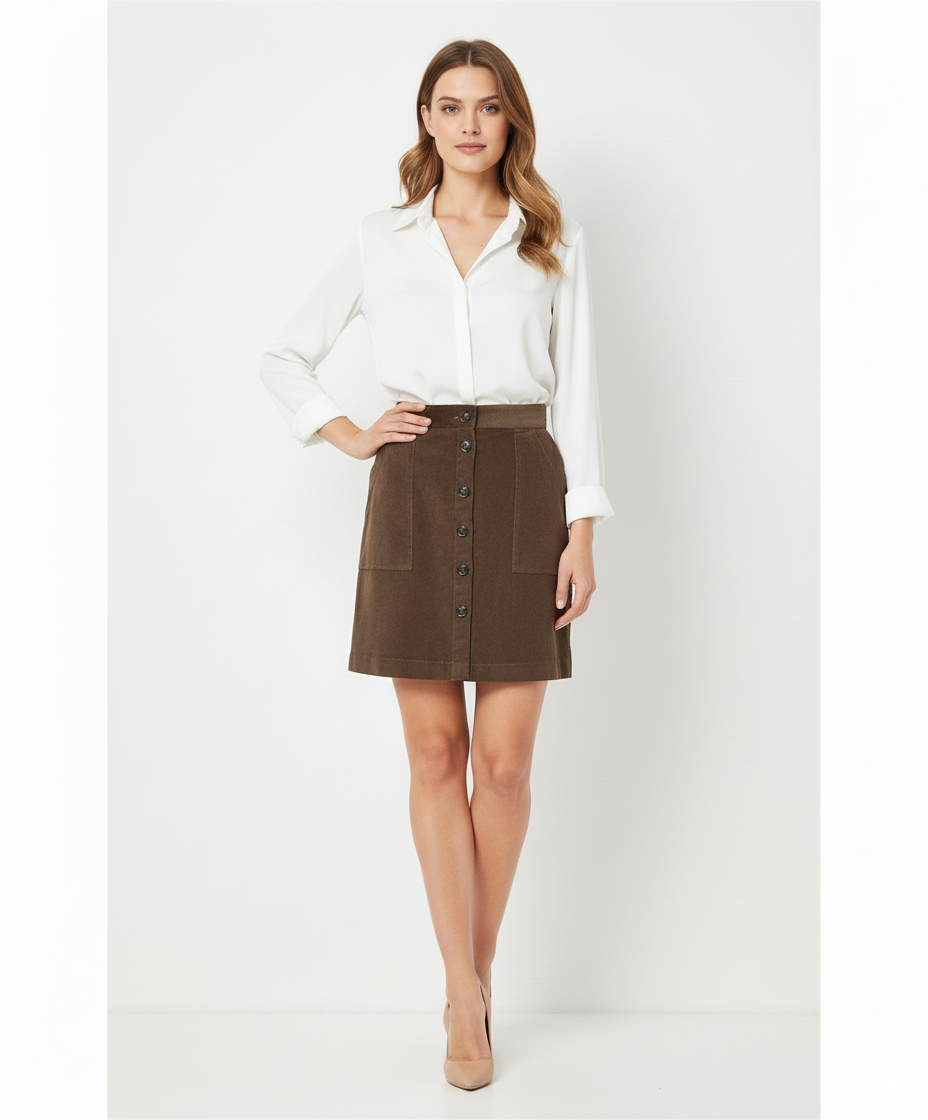 Etici Mini Skirt Brown Corduroy