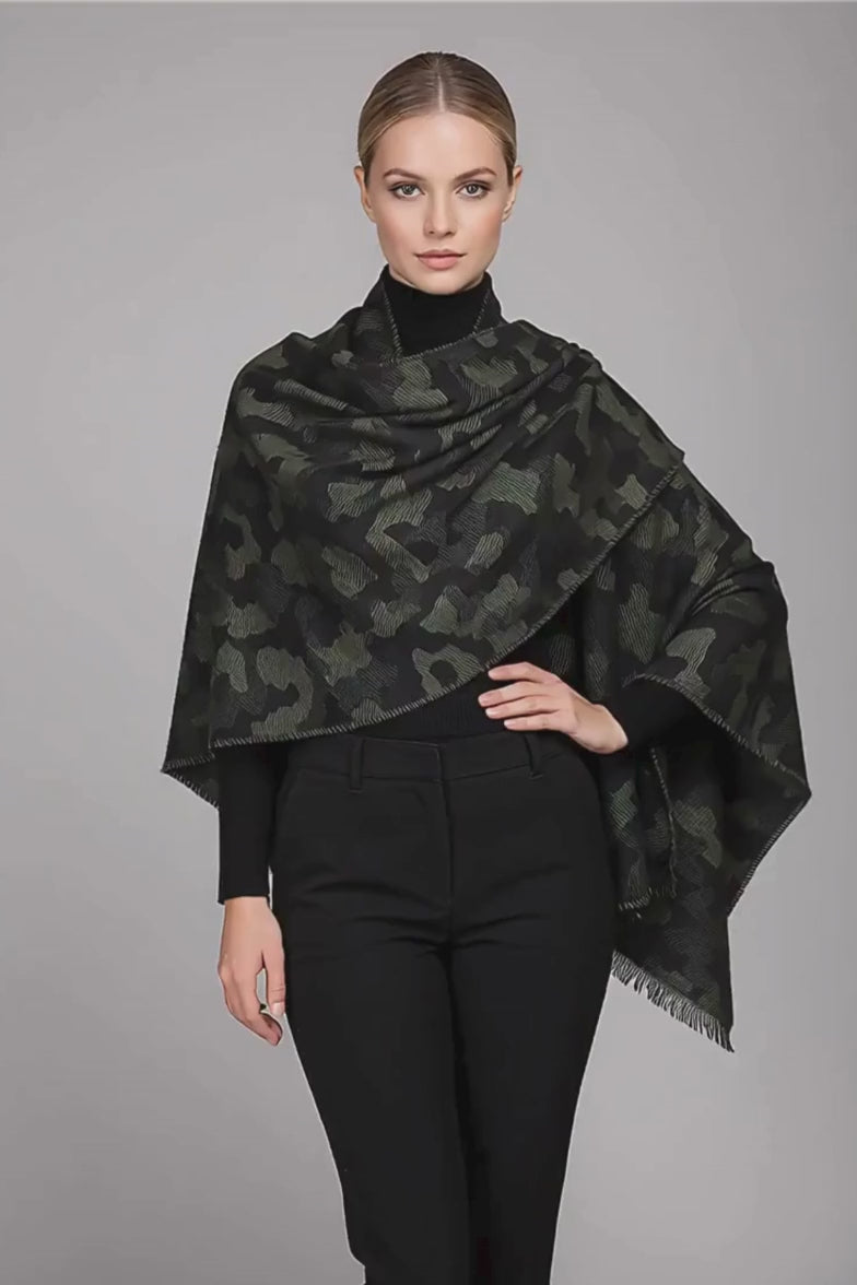 Gaynor Bongard Green Militare style Pashmina