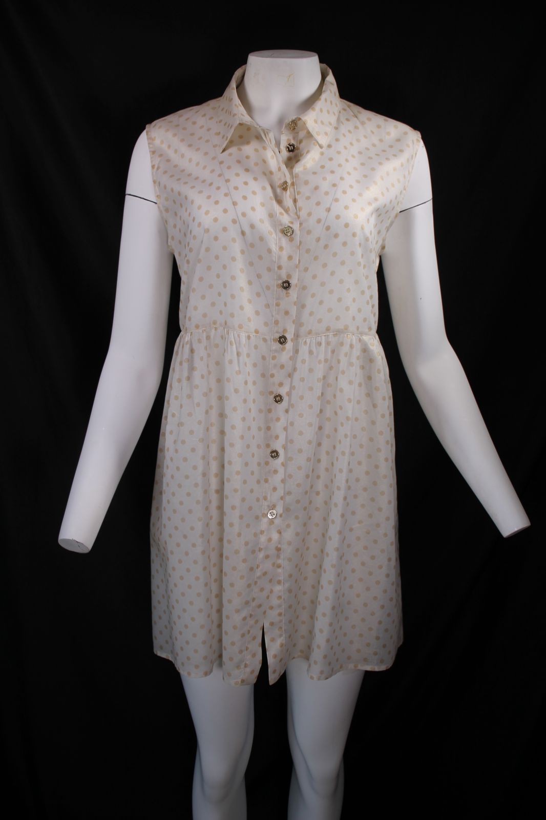 Anna Rachele Μακρύ Πουκάμισο Polka Dot | Εκρού Αμάνικο Shirt Dress