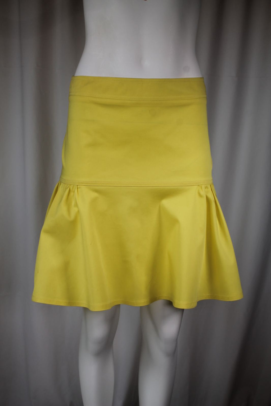 Anna Rachele Jeans Κίτρινη Φούστα Peplum | Drop Waist Flounce Skirt Made in Italy
