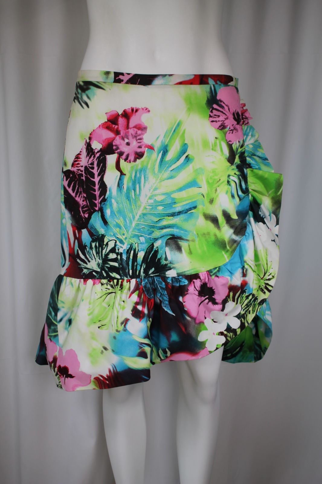 Anna Rachele Εμπριμέ Φούστα Tropical Floral | Ruffle Hem Mini Skirt Made in Italy